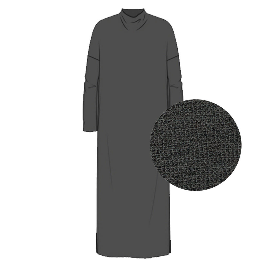 Kleid mit lockerem Rollkragen - 7022