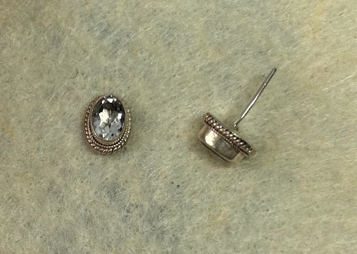 Ohrstecker "Bergkristall", Silber