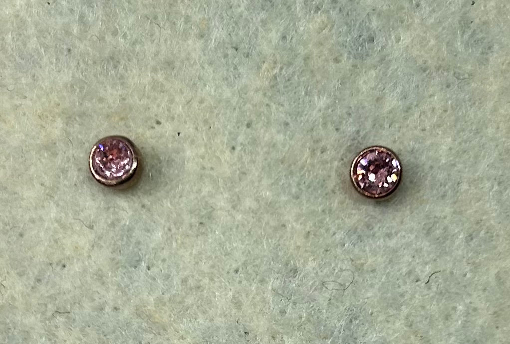 Ohrstecker "Zirkonia", rosévergoldet