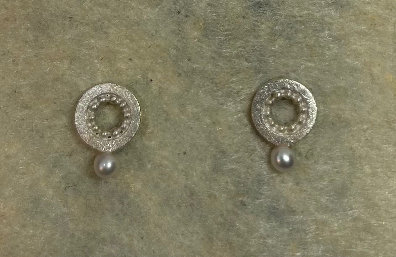 Ohrstecker "Perle", Silber