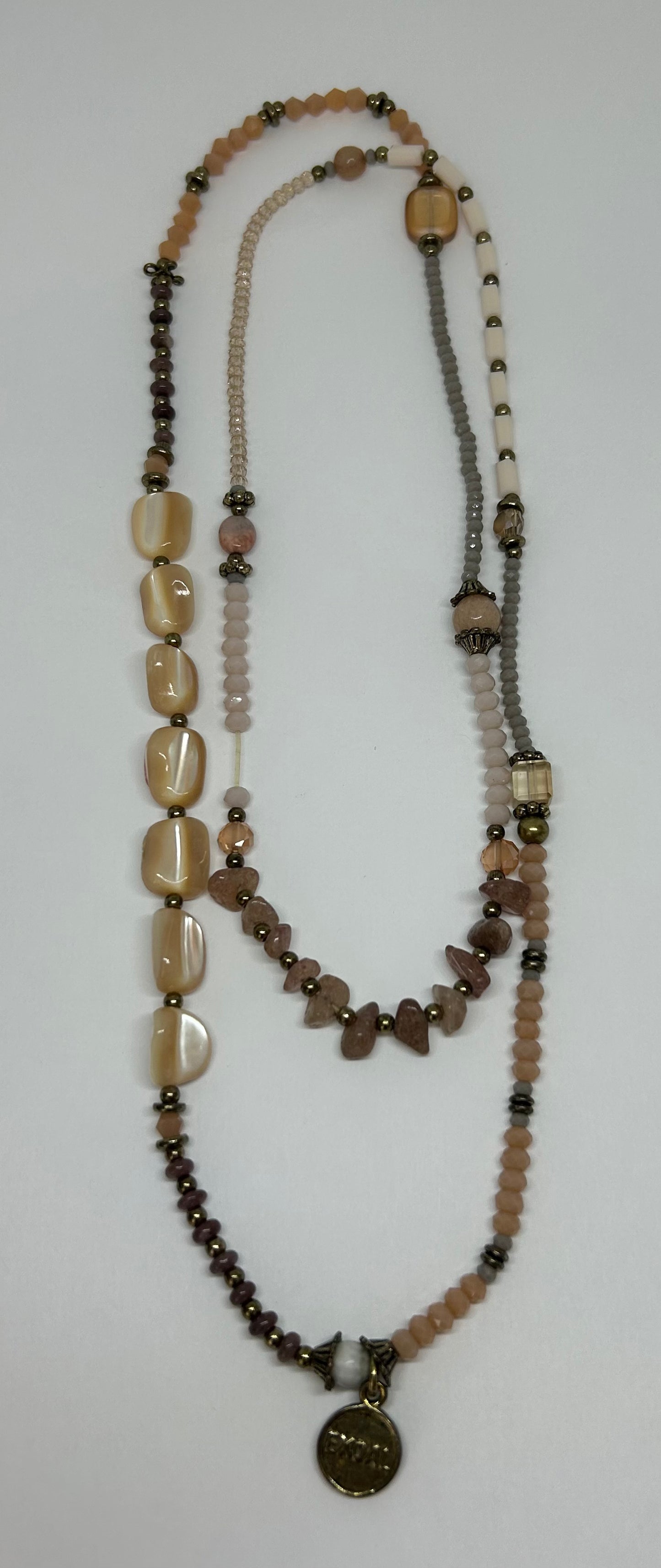 Kette "Rosé- und Brauntöne", Messing