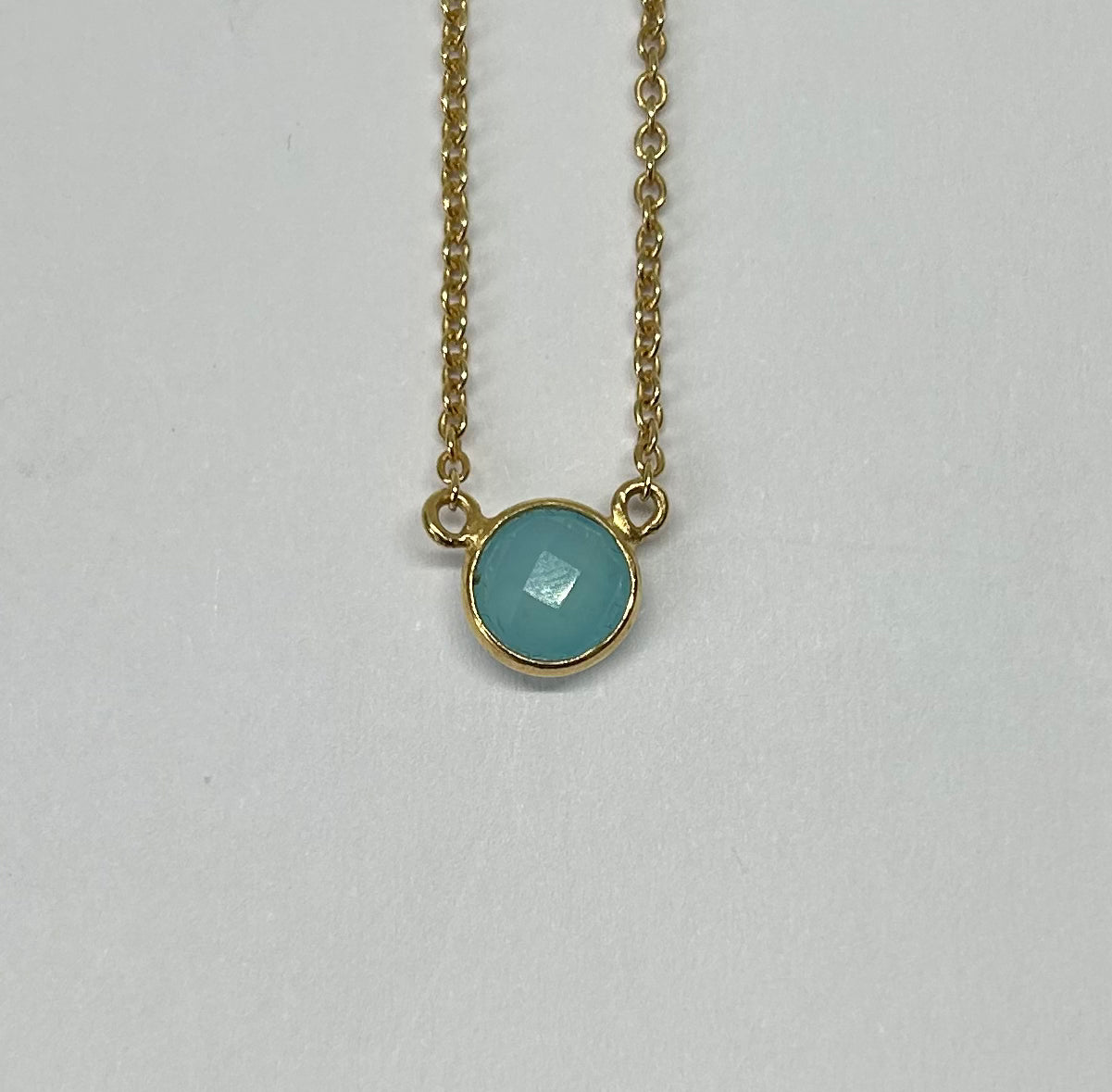 Kette mit Calcedon, vergoldet