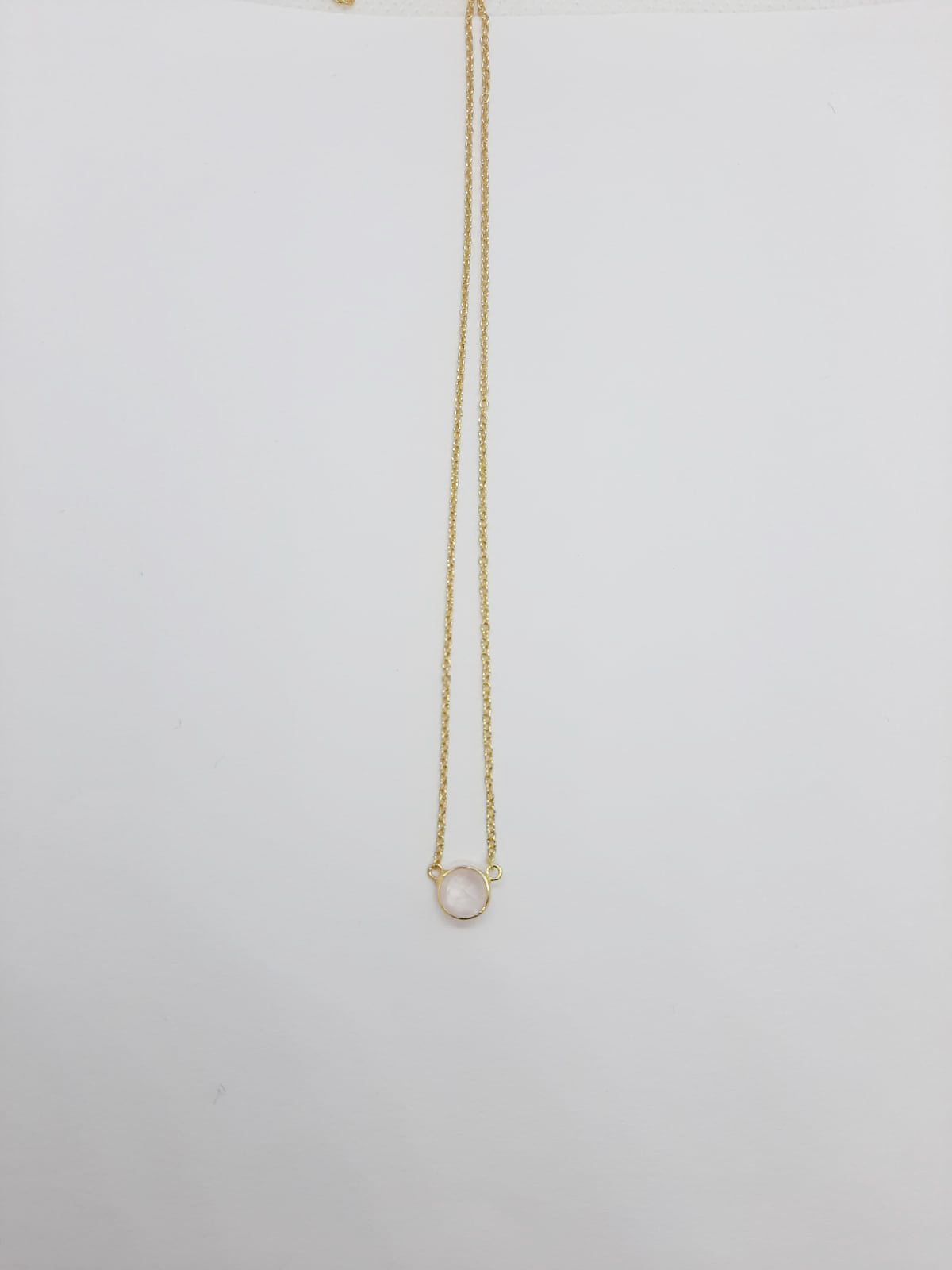 Kette "Rosenquarz", vergoldet