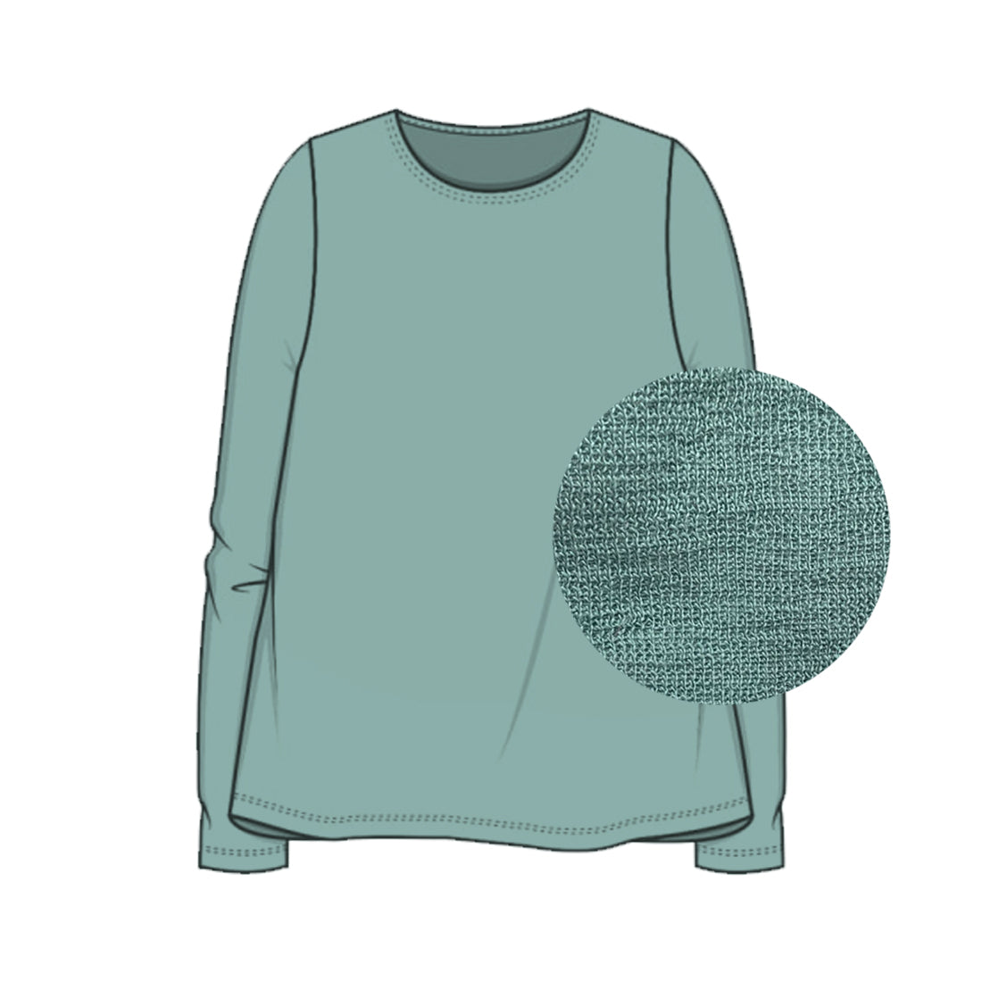 A-Linien-Shirt aus Merinowolle - 4024