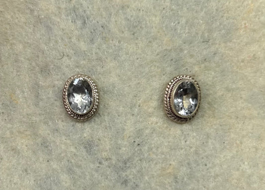 Ohrstecker "Bergkristall", Silber