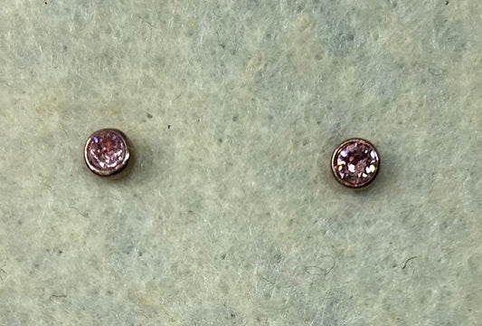 Ohrstecker "Zirkonia", rosévergoldet