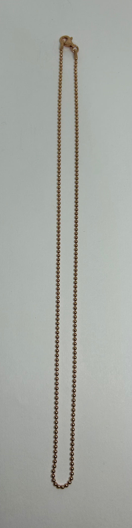 Kugelkette, rosévergoldet, Ø 1,5 mm