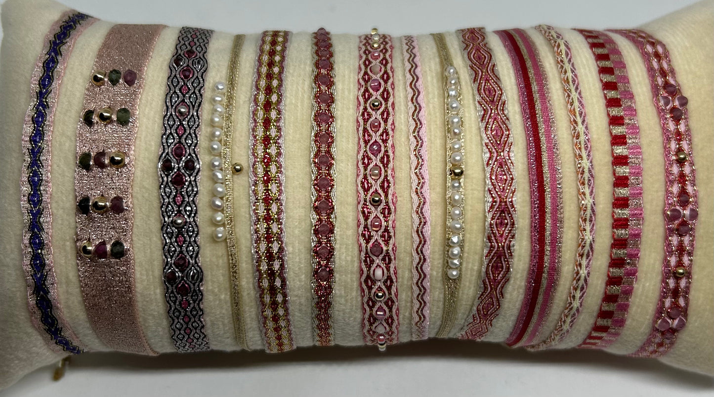 Armbänder 28-41 "Pink-, Rosa-, Lila-, Rot-, und Goldtöne"