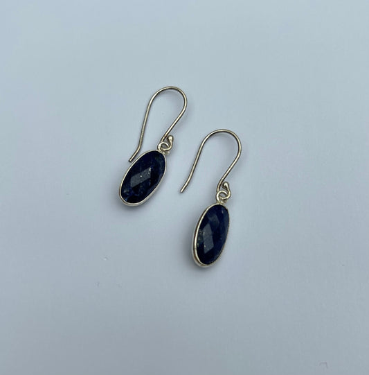 Ohrhänger "länglicher Lapislazuli", Silber