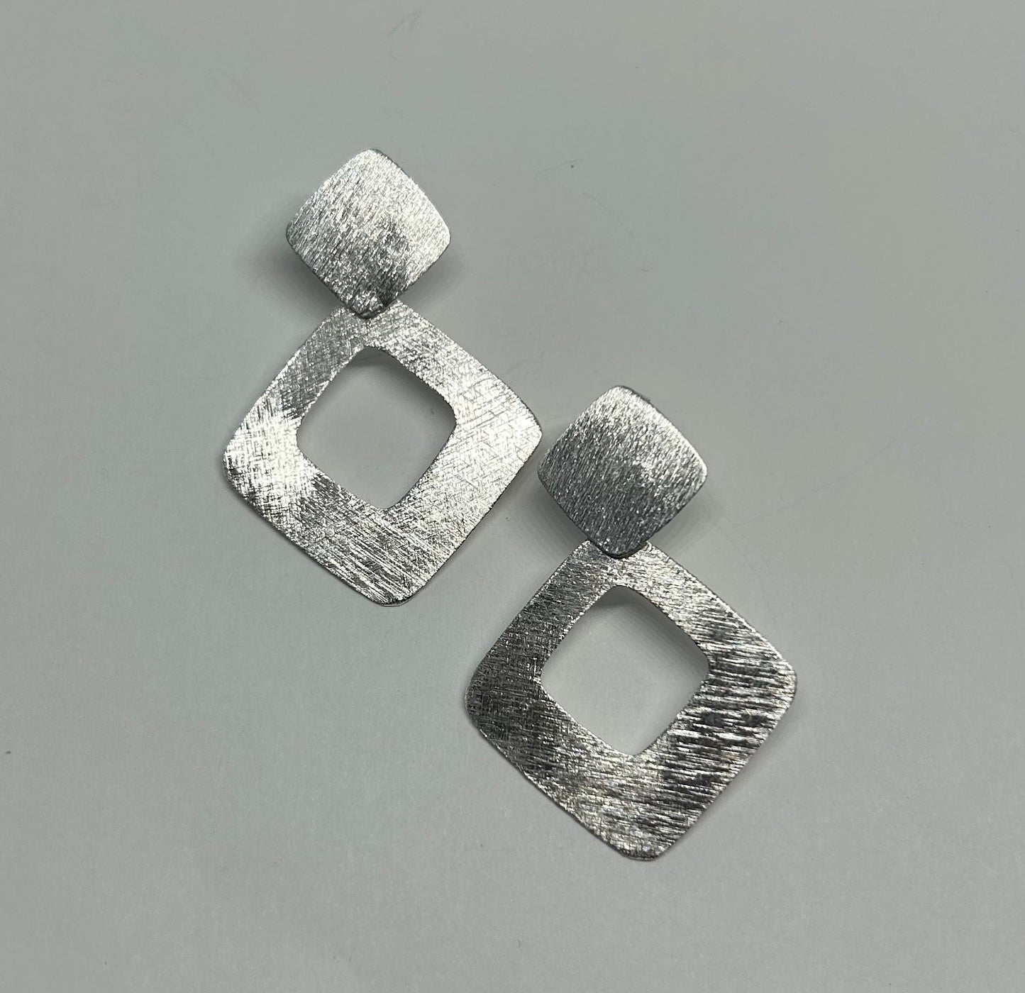 Ohrhänger "Doppelte Quadrate", Silber