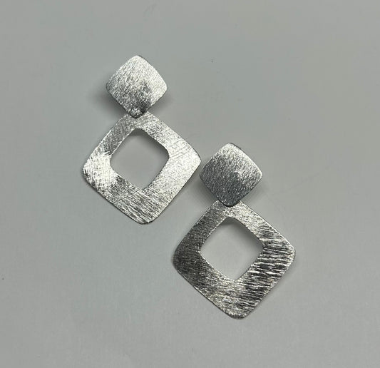 Ohrhänger "Doppelte Quadrate", Silber