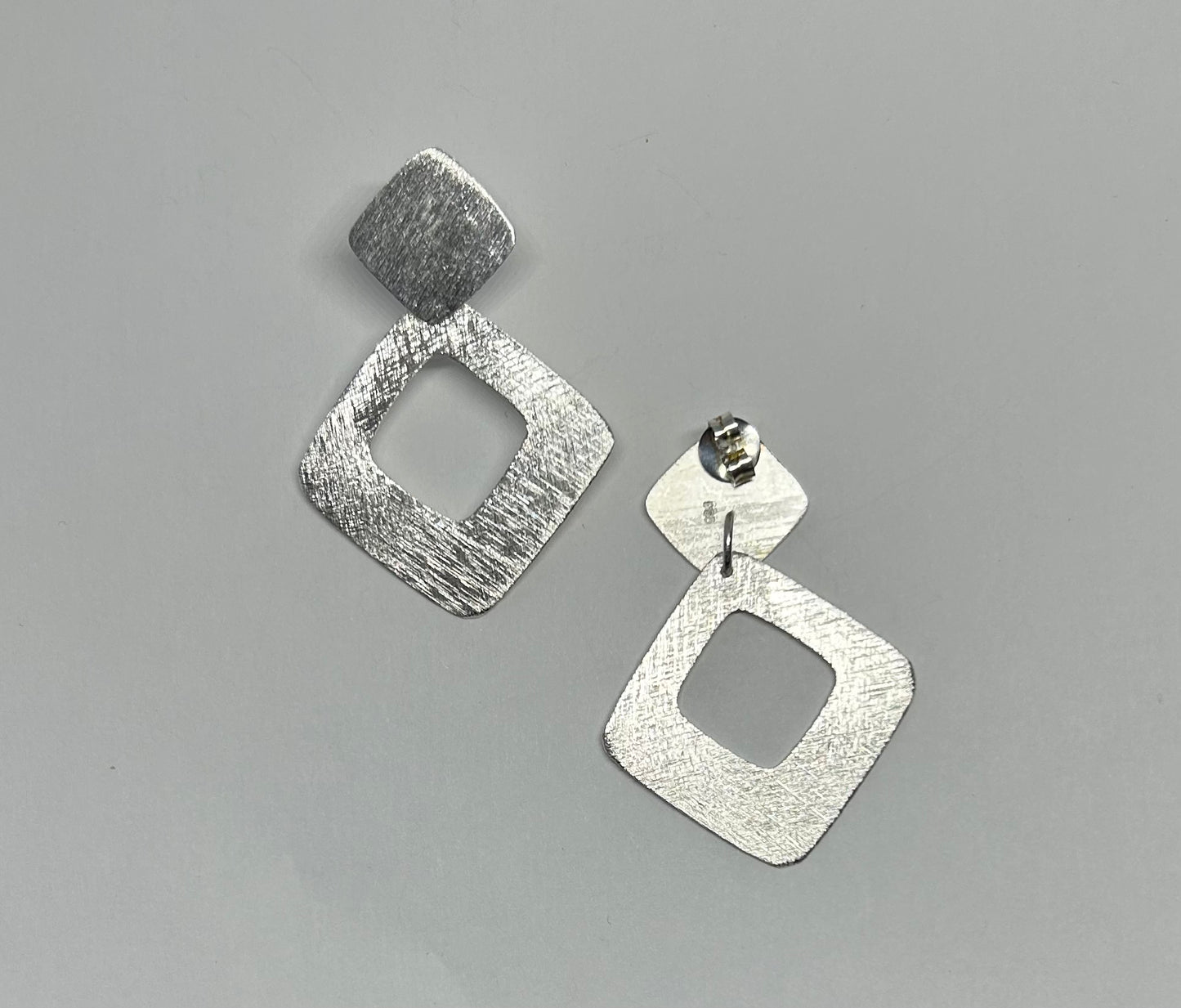 Ohrhänger "Doppelte Quadrate", Silber