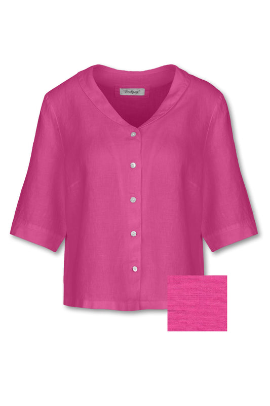 Leinenbluse GARDA, Deep Pink