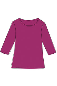 Baumwoll-Shirt mit 3/4-Arm GOTS - diverse Farben