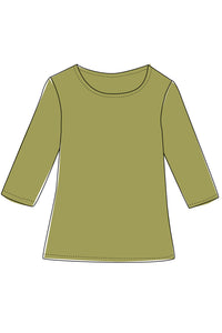Baumwoll-Shirt mit 3/4-Arm GOTS - diverse Farben