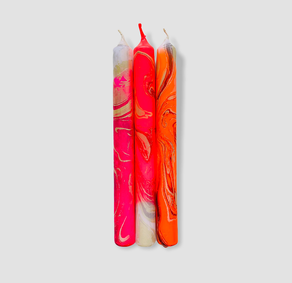 Dip Dye Marble - Kerzen von pink stories
