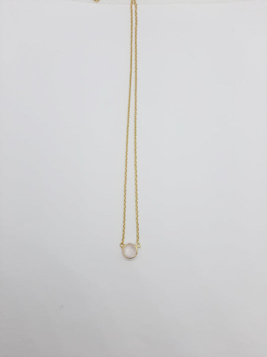 Kette "Rosenquarz", vergoldet