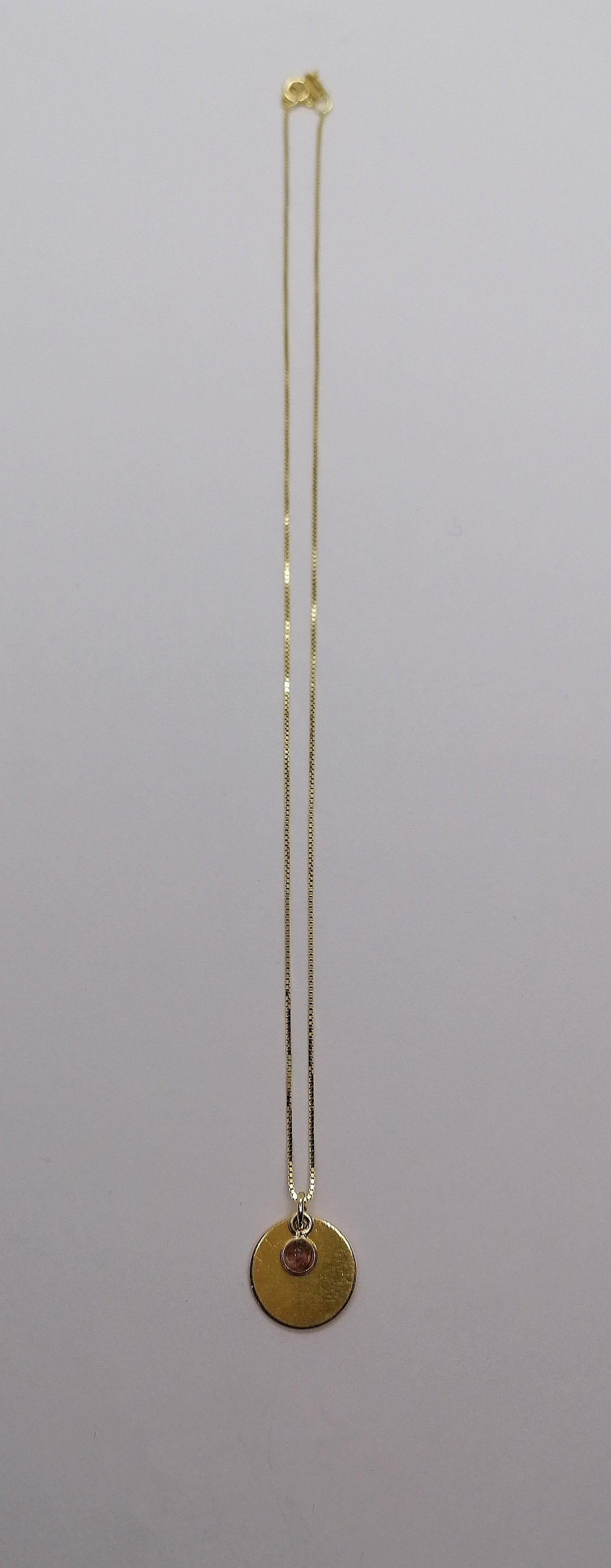 Kette N10 "Blättchen und rosa Turmalin", vergoldet