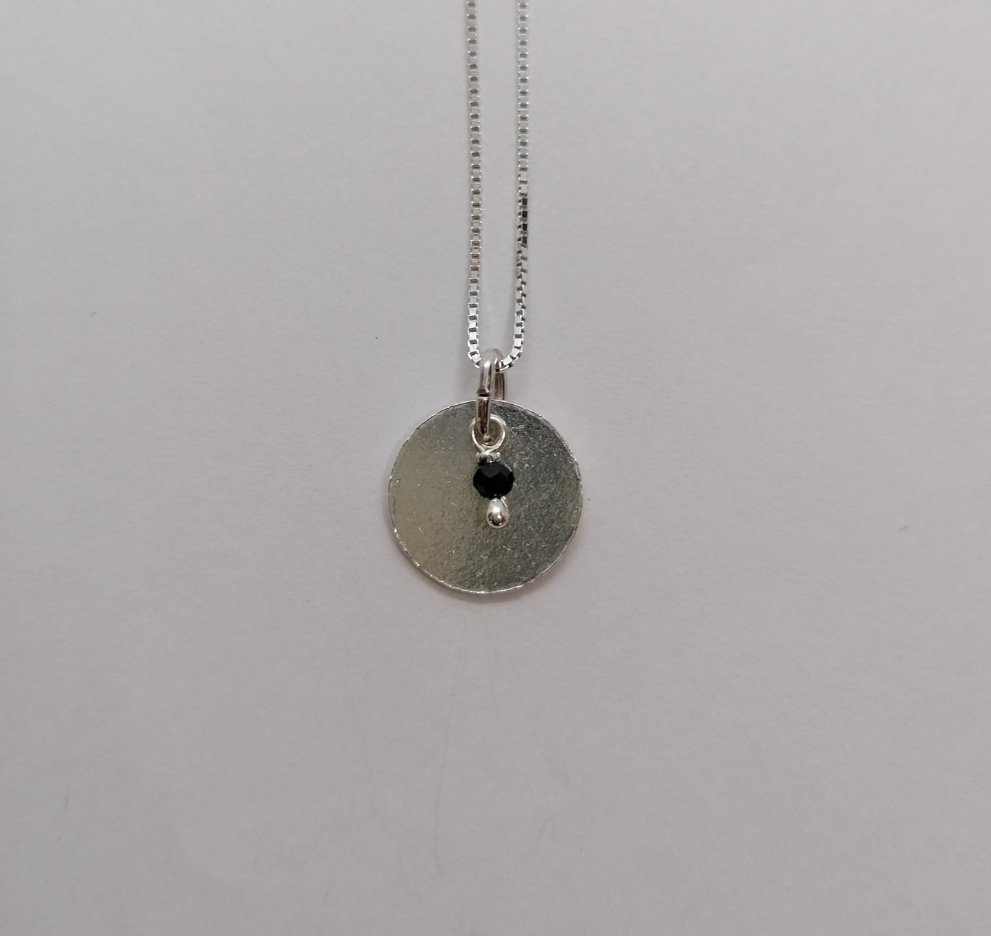 Kette N "Blättchen und Onyx-Perlchen", Silber